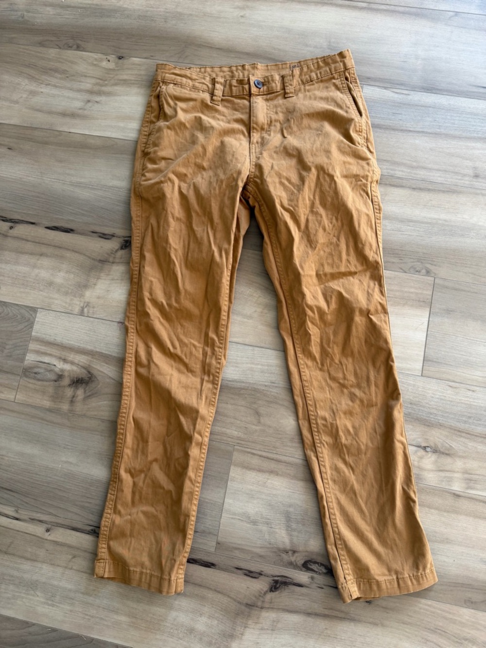Men's Slim Utility Work Pants in Mustard Brown
